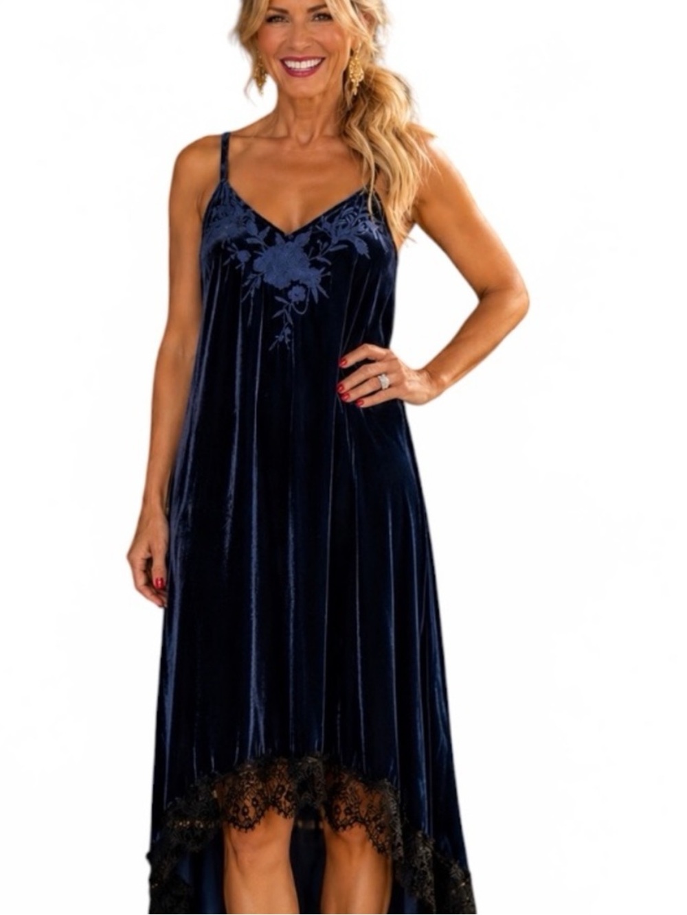 Johnny Was Velvet embroidered Gaze dress NWT